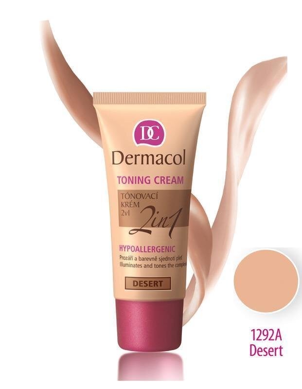 Mitrinošs sejas krēms un grima pamats Dermacol Toning Cream 2in1 50 ml cena un informācija | Sejas krēmi | 220.lv