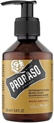 Bārdas šampūns Proraso Wood & Spice, 200 ml цена и информация | Косметика и средства для бритья | 220.lv