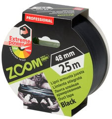 ZOOM profesionāla stiegrota līmlente, 48 mm x 25 m, melna цена и информация | Механические инструменты | 220.lv