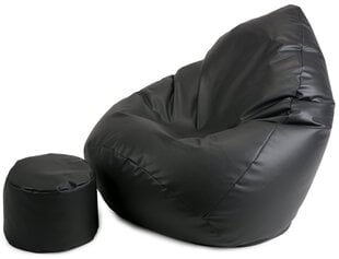 Кресло-мешок с пуфом Mega Comfort, черное цена и информация | Кресла-мешки и пуфы | 220.lv