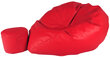 Sēžammaiss ar pufu Mega Comfort, mākslīgā āda, sarkans cena un informācija | Sēžammaisi, pufi | 220.lv