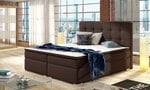 Кровать Inez, 180x200 см, искусственная кожа, коричневая