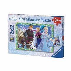 Puzle Ravensburger Frozen (Ledus sirds), 7621, 2 x 12 g. cena un informācija | Puzles, 3D puzles | 220.lv