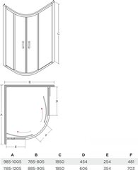 Pusapaļā dušas kabīne Besco Modern, 100,120x185 cm cena un informācija | Dušas kabīnes | 220.lv