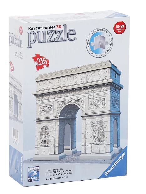 Ravensburger 3D puzle Triumfa arka Parīzē, 5142, 216 d. cena un informācija | Puzles, 3D puzles | 220.lv