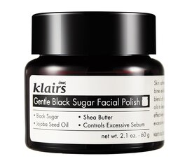 Скраб для лица с черным сахаром Klairs Gentle Black Sugar Facial Polish 110 г цена и информация | Средства для очищения лица | 220.lv