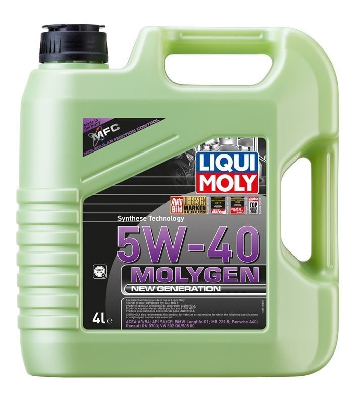 Sintētiskā motoreļļa LIQUI-MOLY Molygen New Generation 5W-40, 4L cena un informācija | Motoreļļas | 220.lv