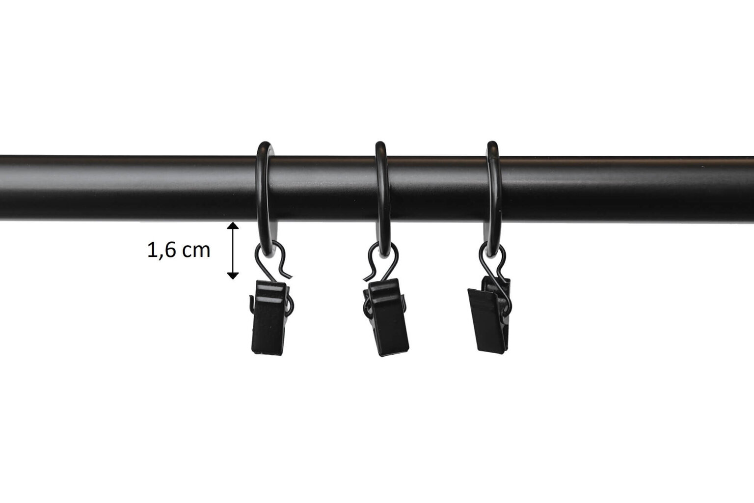 Single metal curtain rod 19 mm OLIMP, 300 cm, painted black cena un informācija | Aizkaru stangas, karnīzes | 220.lv