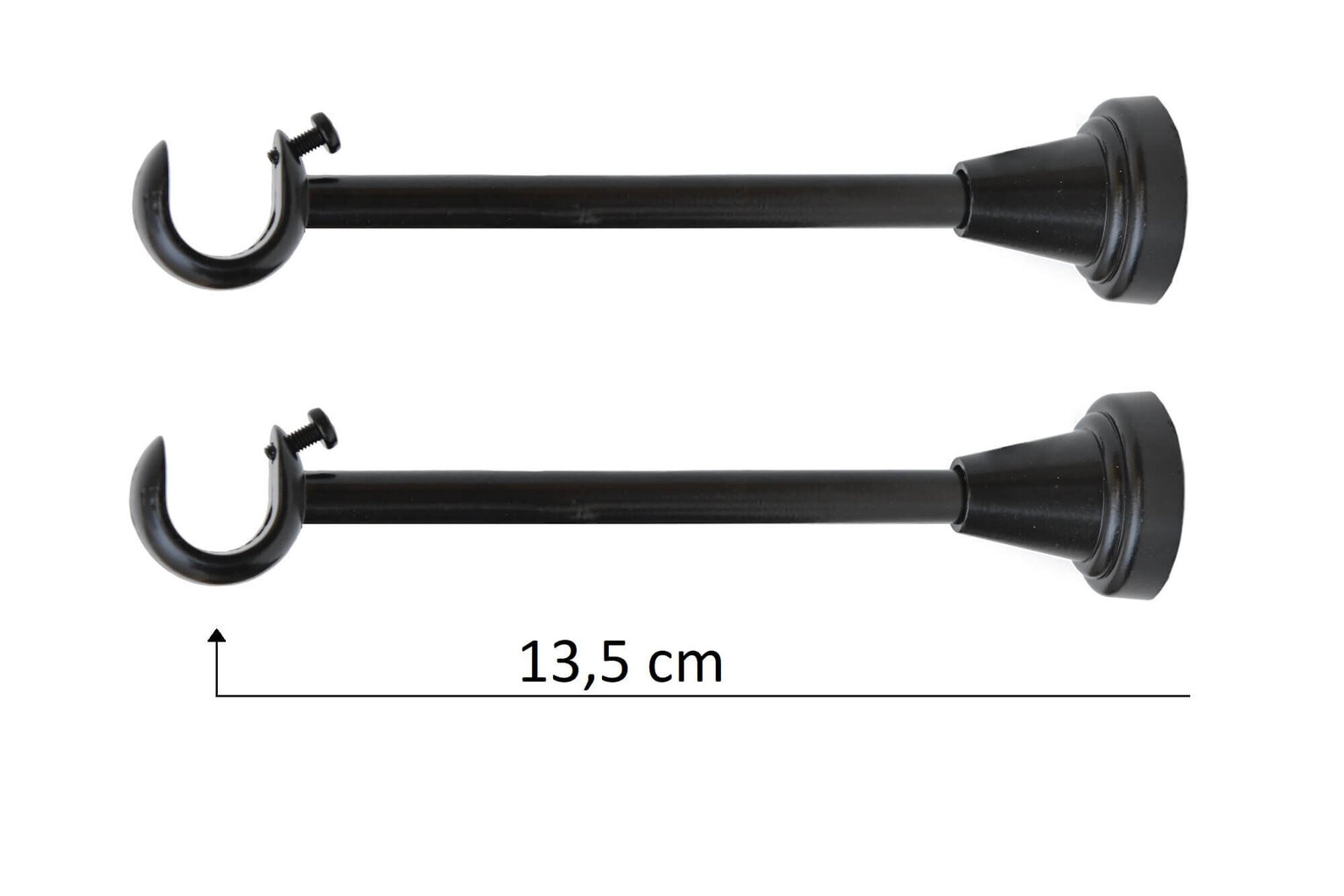 Single metal curtain rod 19 mm OLIMP, 150 cm, painted black cena un informācija | Aizkaru stangas, karnīzes | 220.lv