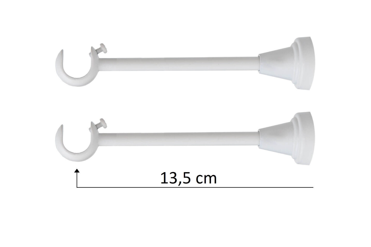 Single metal curtain rod 19 mm OLIMP, 180 cm, white painted cena un informācija | Aizkaru stangas, karnīzes | 220.lv