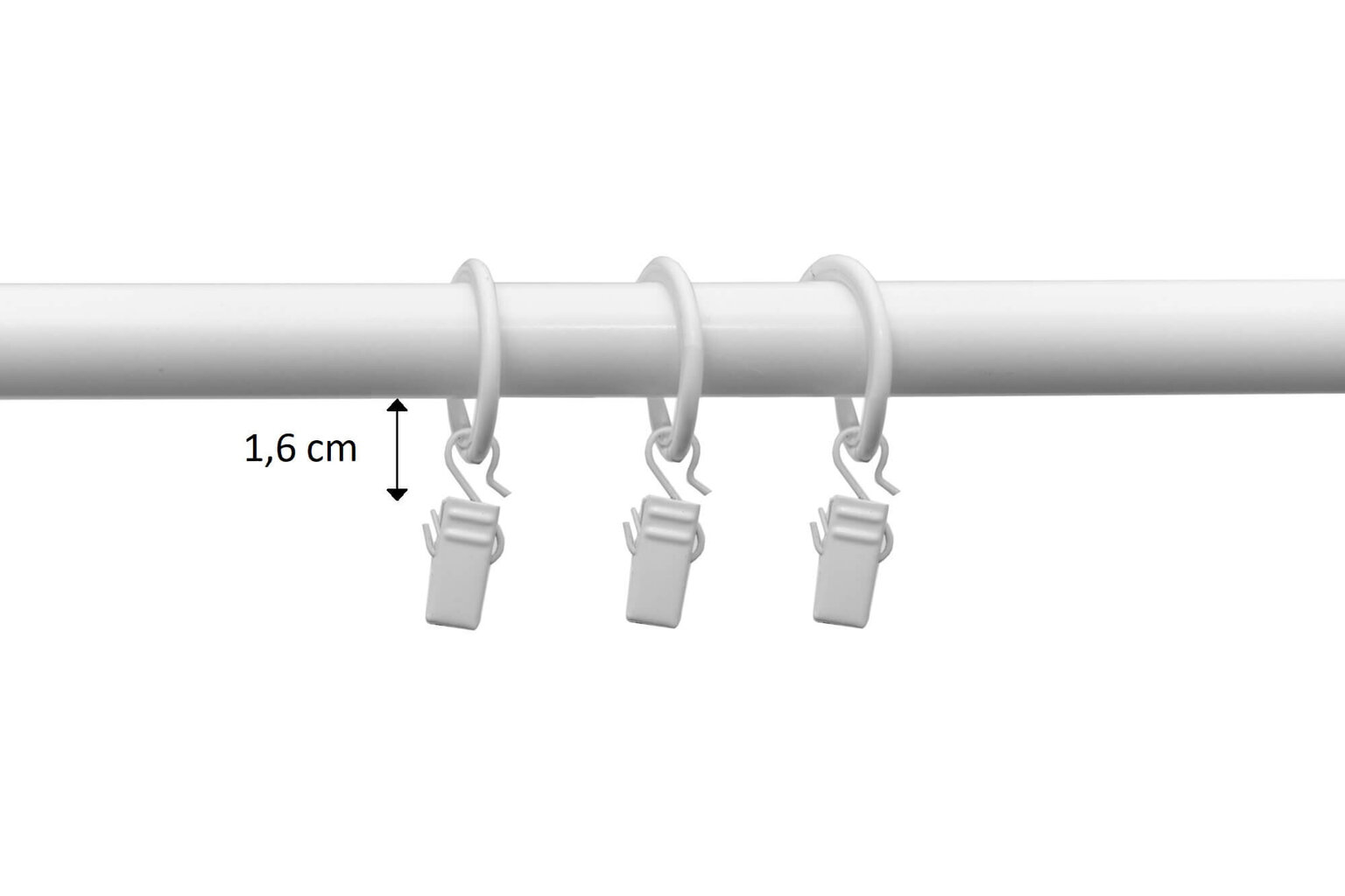 Single metal curtain rod 19 mm OLIMP, 150 cm, white painted цена и информация | Aizkaru stangas, karnīzes | 220.lv