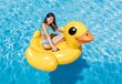 Piepūšamais plosts Intex Yellow Duck Ride-On цена и информация | Piepūšamās rotaļlietas un pludmales preces | 220.lv