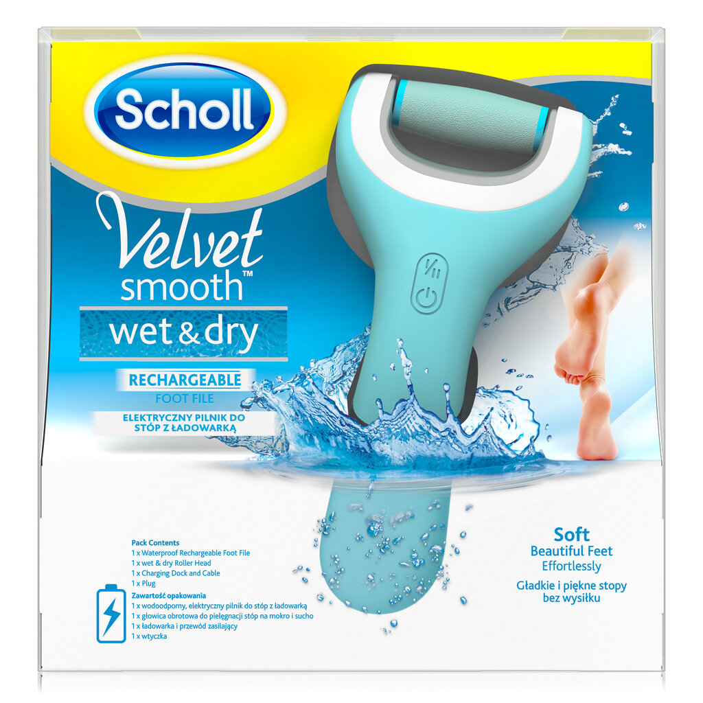 Elektriska pēdu vīle Scholl Velvet Smooth & nbsp; Wet and Dry cena un informācija | Nagu kopšanas piederumi | 220.lv