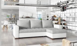 Universāls stūra dīvāns Newark, gaiši pelēks/balts цена и информация | Угловые диваны | 220.lv