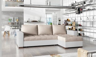 Universāls stūra dīvāns Newark, gaiši brūns/balts cena un informācija | Stūra dīvāni | 220.lv