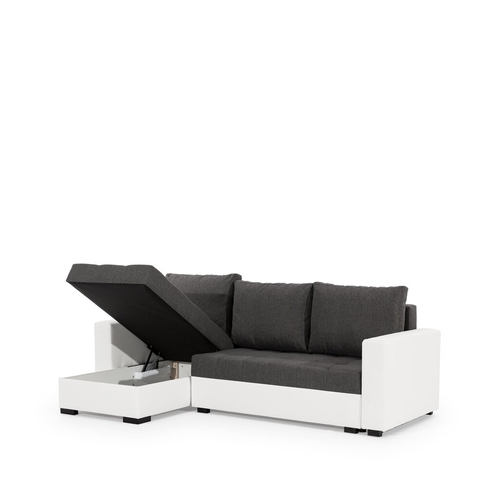Universāls stūra dīvāns Newark, melns/krēmkrāsas cena un informācija | Stūra dīvāni | 220.lv