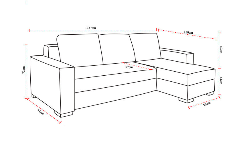 Universāls stūra dīvāns Newark, melns/krēmkrāsas цена и информация | Stūra dīvāni | 220.lv