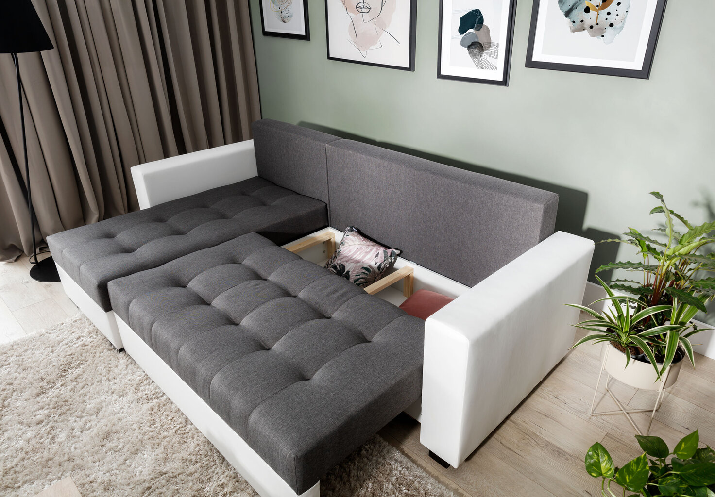 Universāls stūra dīvāns Newark NA16, pelēks цена и информация | Stūra dīvāni | 220.lv