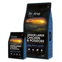 Profine Dog для растущих щенков крупных пород Junior Large Chicken & Potatoes, 15 кг цена и информация |  Сухой корм для собак | 220.lv