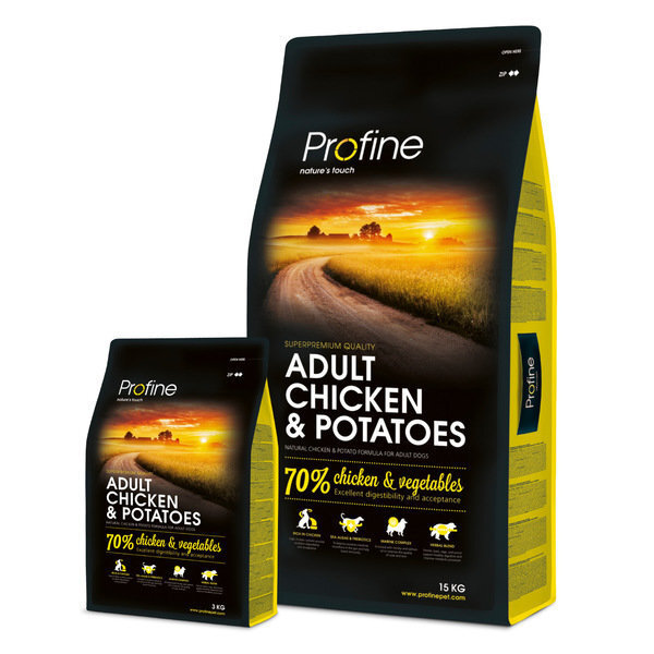 Profine Dog Ar Vistu Un Kartupeļiem Adult Chicken & Potatoes, 3 Kg цена и информация | Sausā barība suņiem | 220.lv