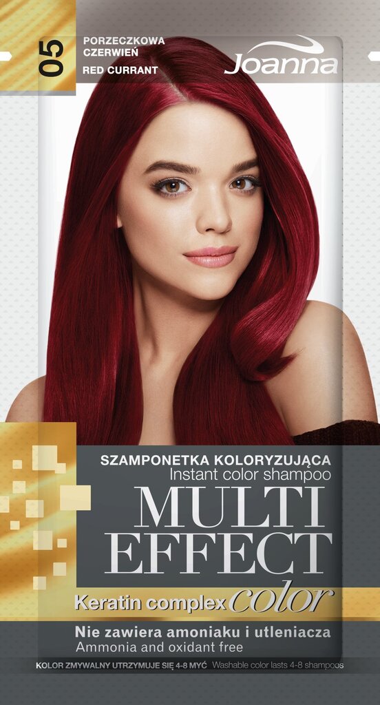 Tonējošais matu šampūns Joanna Multi Effect 35 g, 05 Red Currant цена и информация | Matu krāsas | 220.lv