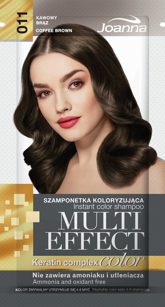 Tonējošais matu šampūns Joanna Multi Effect 35 g, 011 Coffe Brown цена и информация | Matu krāsas | 220.lv