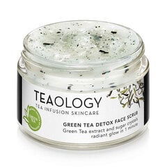 Attīrošs sejas skrubis ar zaļu tēju un cukura graudiem Teaology 50 ml cena un informācija | Sejas ādas kopšana | 220.lv