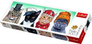 Puzle Trefl "Kaķu komanda" 500 d. cena un informācija | Puzles, 3D puzles | 220.lv