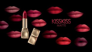 Lūpu krāsa Guerlain KissKiss Matte 3,5 g, M375 Flaming Rose цена и информация | Помады, бальзамы, блеск для губ | 220.lv