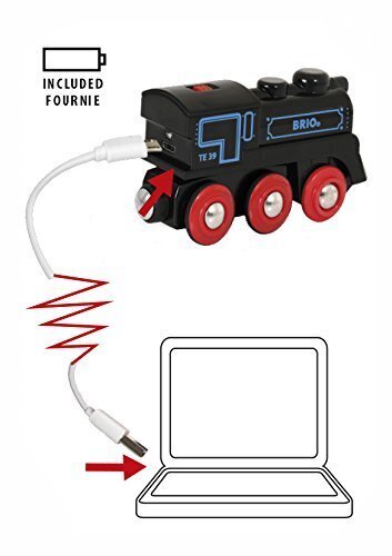 Vilciens ar uzlādējamu dzinēju un USB kabeli Brio Railway, 33599 цена и информация | Rotaļlietas zēniem | 220.lv