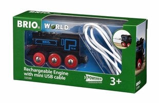 Vilciens ar uzlādējamu dzinēju un USB kabeli Brio Railway, 33599 цена и информация | Игрушки для мальчиков | 220.lv