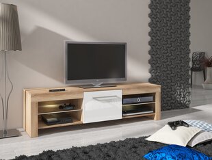 RTV стол Flex, дубовый / белый цвет цена и информация | Тумбы под телевизор | 220.lv