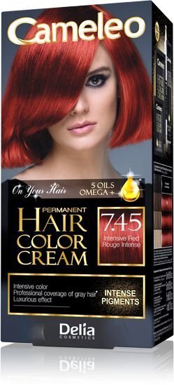 Noturīga matu krāsa Delia Cameleo Omega +, 7.45 Intensive Red cena un informācija | Matu krāsas | 220.lv