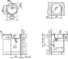 Mākslīgā granīta virtuves izlietne Teka Centroval 45-TG, onyx цена и информация | Раковины на кухню | 220.lv