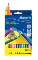 Pelikan Карандаши цветные, трехгранные, SOFT, грубый, 12 цветов  цена и информация | Принадлежности для рисования, лепки | 220.lv