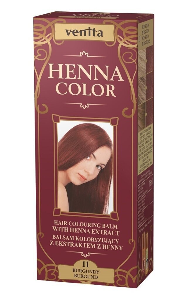 Tonējošs matu balzams Venita Henna Color 75 ml, 11 Burgund цена и информация | Matu krāsas | 220.lv