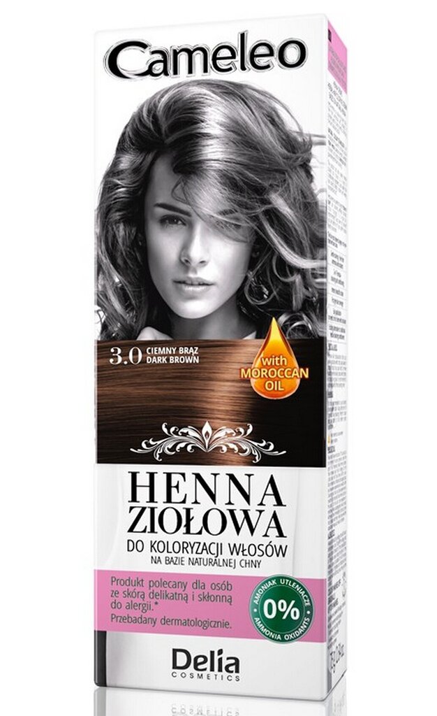 Matu krāsa Delia Cosmetics Cameleo Henna 75 g, 3.0 Dark brown цена и информация | Matu krāsas | 220.lv