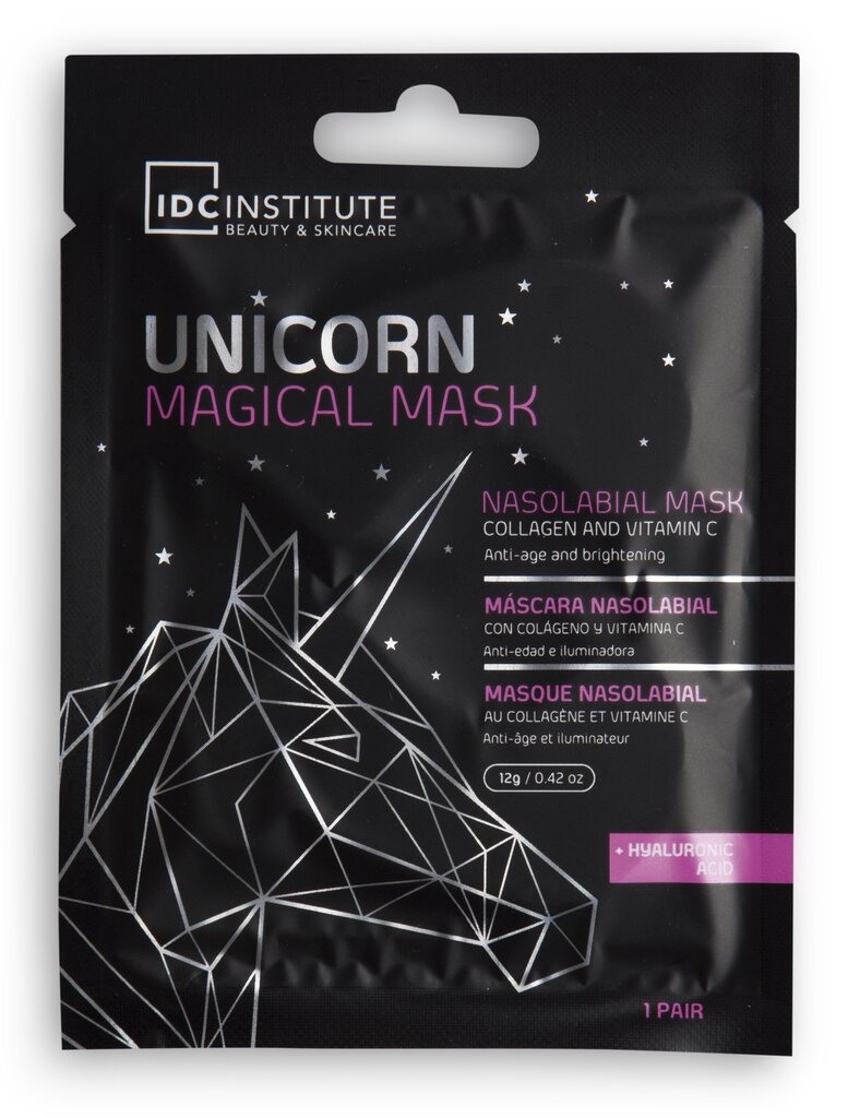 Maska deguna zonai ar kolagēnu un C vitamīnu IDC Institute Unicorn Magical Nasolabial Mask cena un informācija | Sejas maskas, acu maskas | 220.lv