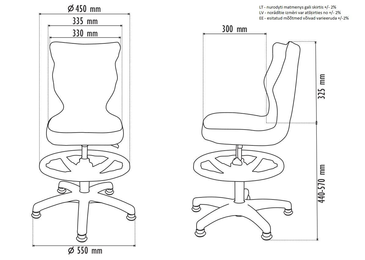 Ergonomisks bērnu krēsls Petit AB3, melns/zils цена и информация | Biroja krēsli | 220.lv