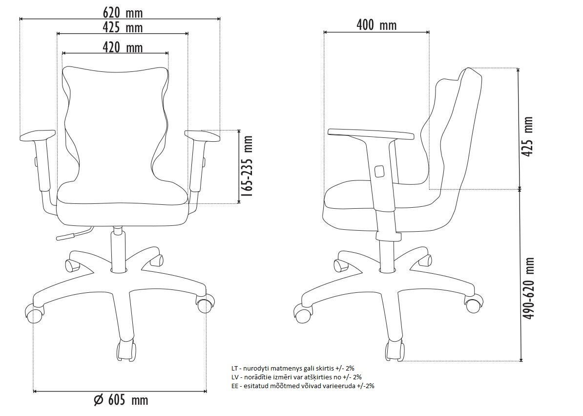 Ergonomisks biroja krēsls Uni AT04, tumši pelēks/melns цена и информация | Biroja krēsli | 220.lv