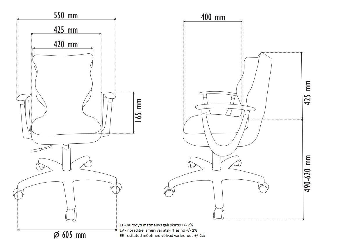 Ergonomisks bērnu krēsls Petit BA6, zils/balts cena un informācija | Biroja krēsli | 220.lv