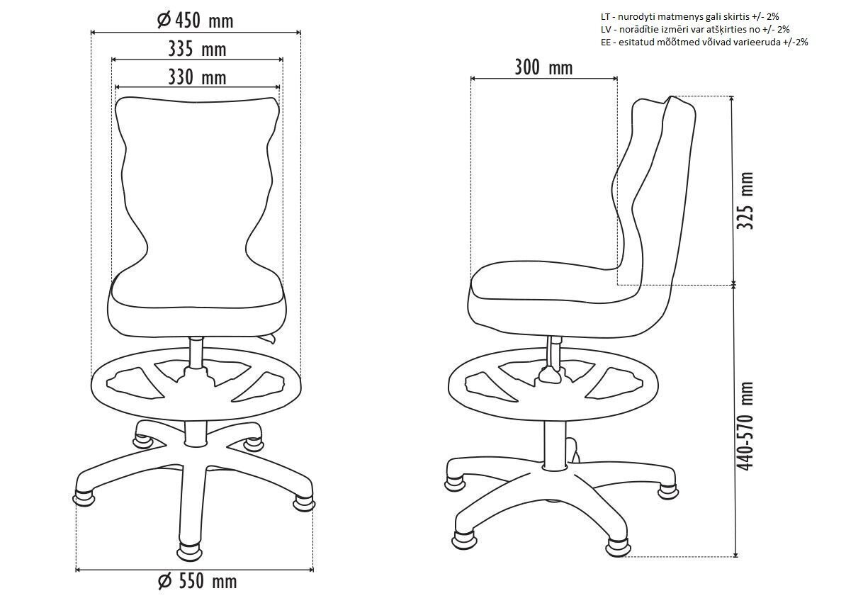 Ergonomisks bērnu krēsls Petit AB3, zils/balts цена и информация | Biroja krēsli | 220.lv