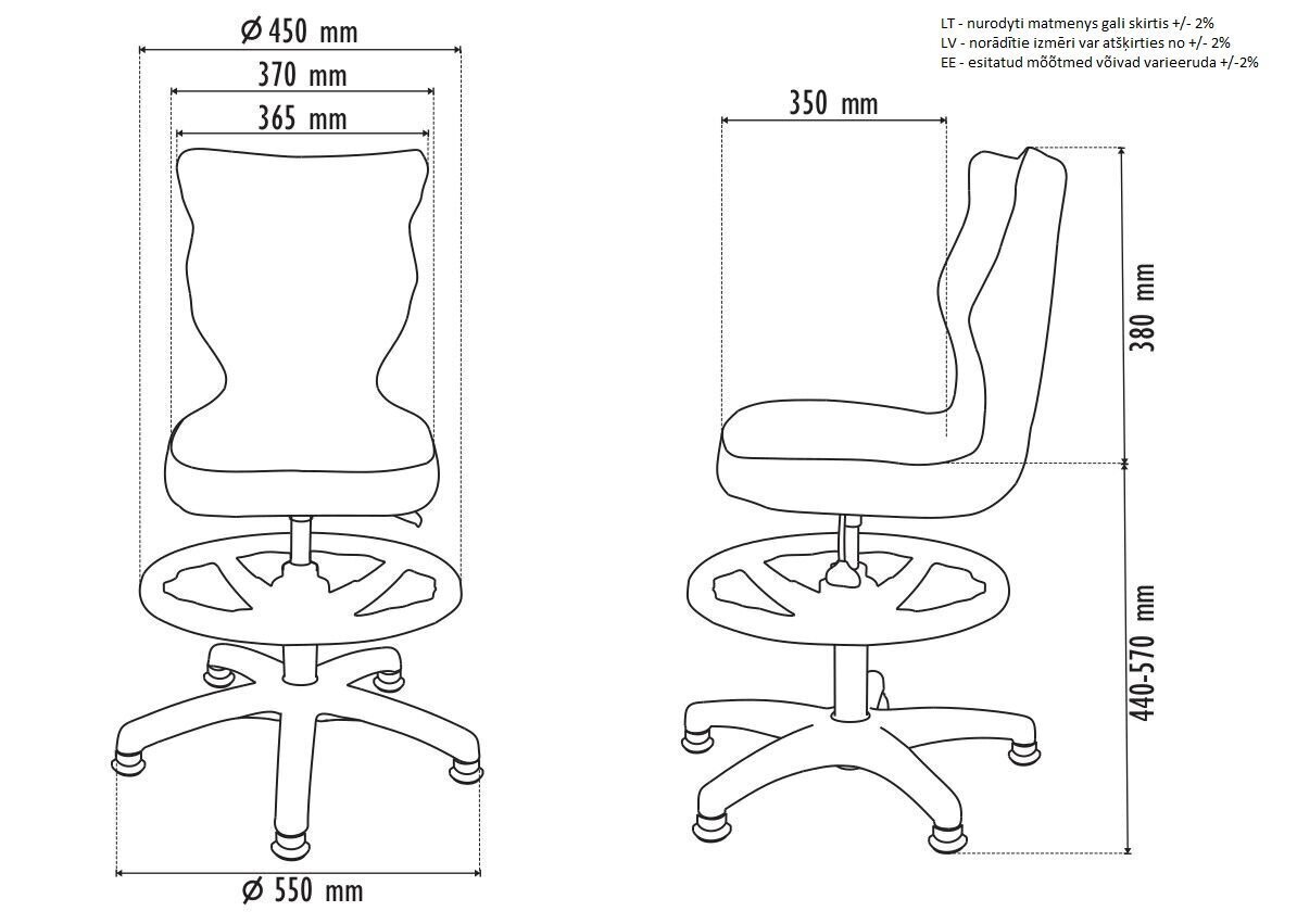 Ergonomisks bērnu krēsls Petit AB4, rozā/krāsains цена и информация | Biroja krēsli | 220.lv