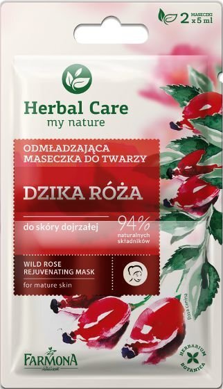 Atjaunojoša sejas maska Farmona Wild Rose 2x5 ml cena un informācija | Sejas maskas, acu maskas | 220.lv