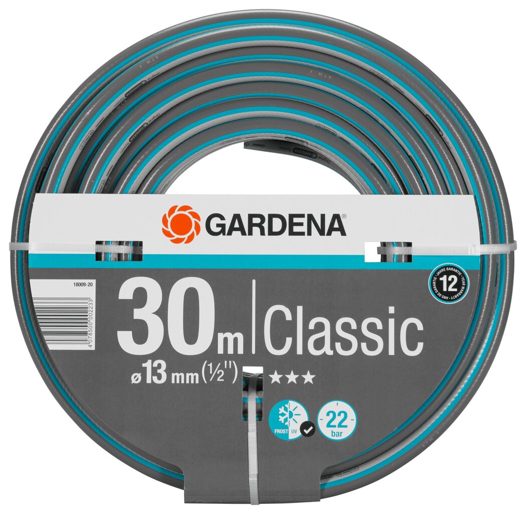 Gardena Classic laistīšanas šļūtene, 30m 13mm 1/2" cena un informācija | Laistīšanas sistēmas | 220.lv