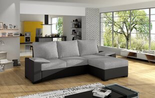 Universāls stūra dīvāns Lusso, pelēks/melns cena un informācija | Stūra dīvāni | 220.lv