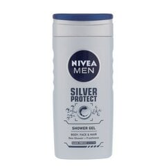 Nivea Silver Protect Shower Gel - Shower Gel for Men 250ml цена и информация | Масла, гели для душа | 220.lv