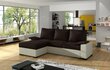 Universāls stūra dīvāns Lusso, tumši brūns/ krēmkrāsas cena un informācija | Stūra dīvāni | 220.lv