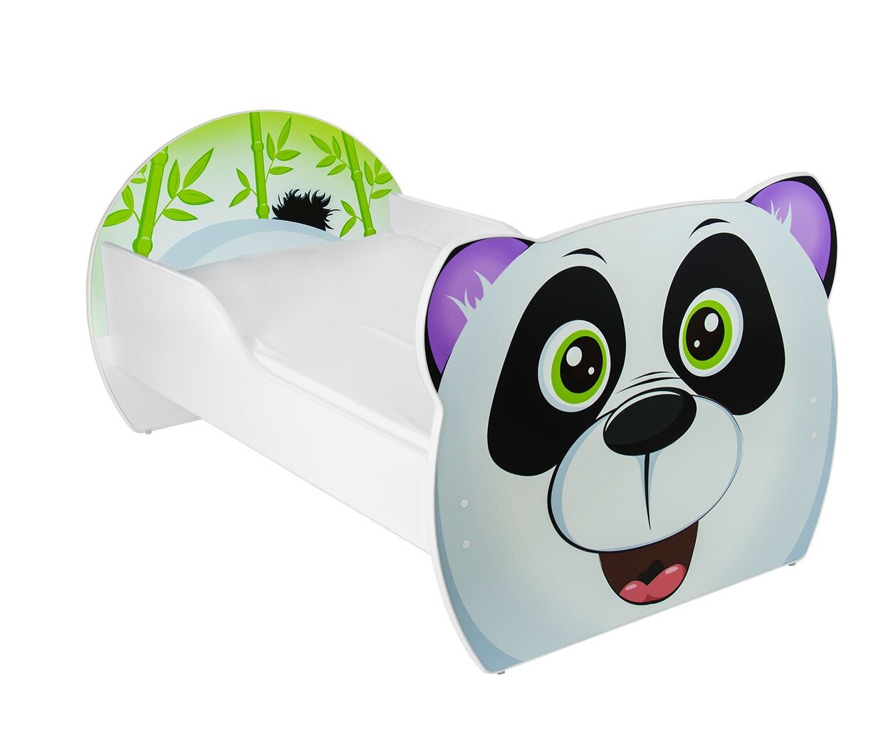 Gulta ar matraci Panda, 160x90 cm, balta/melna cena un informācija | Bērnu gultas | 220.lv