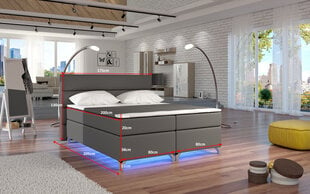 Кровать Amadeo с LED подсветкой, 140x200 см, гобелен, фиолетовая цена и информация | Кровати | 220.lv